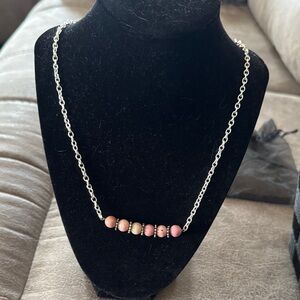 Authentic Rhodonite Bar Necklace